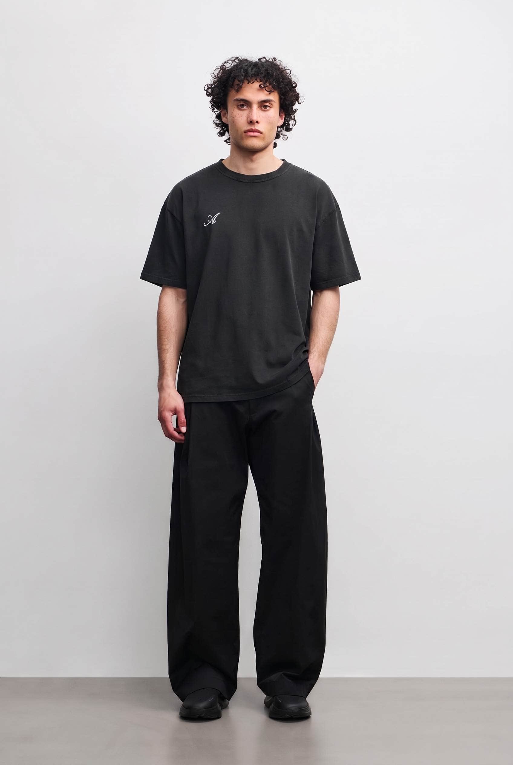 ARKK Apparel Sans Serif Boxy Tee | Black T-Shirt